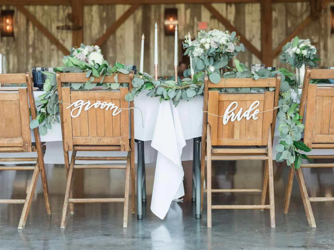 Bride and Groom Chair Signs