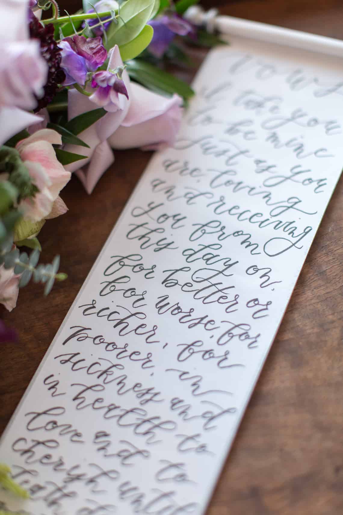 Hand Lettering Wedding Vows