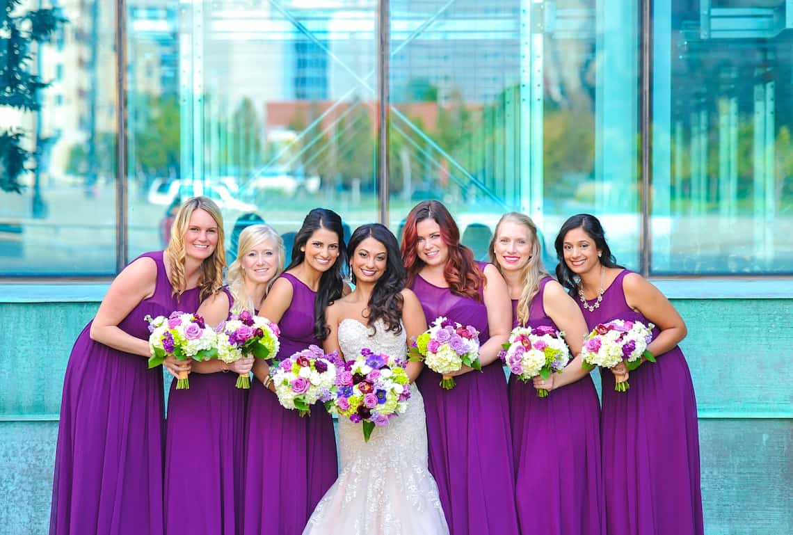 Long Purple Bridesmaid Dresses