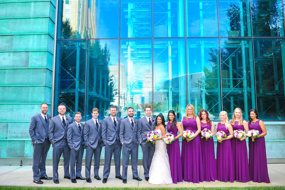 Purple and Grey Wedding Party
