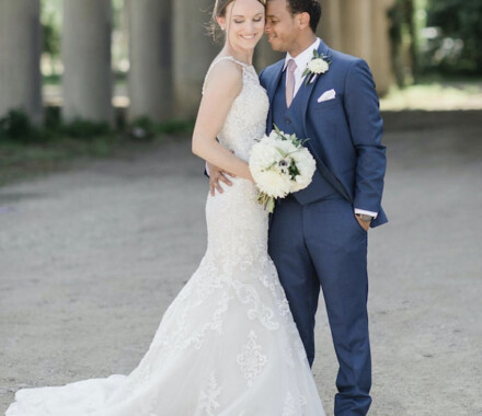 Blush & Blossoms Wedding Florist Kansas City bride and groom