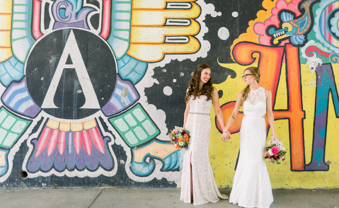 colorful geometric wedding at the guild