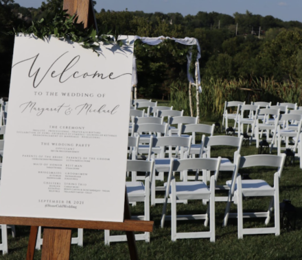 Vista 154 at Iron Horse Golf Club Kansas City Wedding Venue WedKC Sign