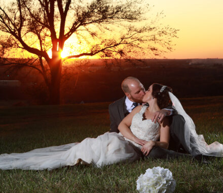 The Hilltop Kansas City Wedding Venue WedKC Sunset Bride Groom