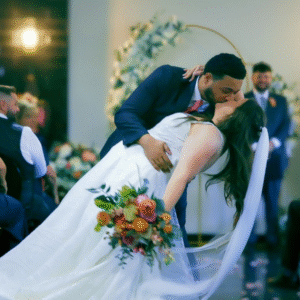 Focus Films Kansas City Wedding Videography WedKC Recessional Dip Kiss