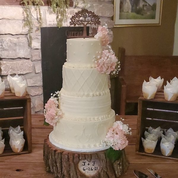 Andreas Sweet Occasions Kansas City Wedding Cake Dessert WedKC Tree Flowers