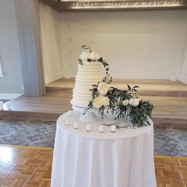 Andreas Sweet Occasions Kansas City Wedding Cake Dessert WedKC White Greenery