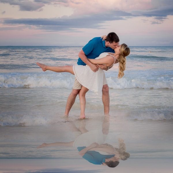 Angela Needs Shipps Kansas City Wedding Photography WedKC Ocean Engagement Dip