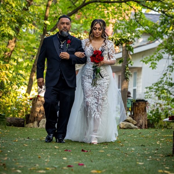 Artem Films Kansas City Wedding Photography Videography WedKC Ceremony Red Bouquet Dress