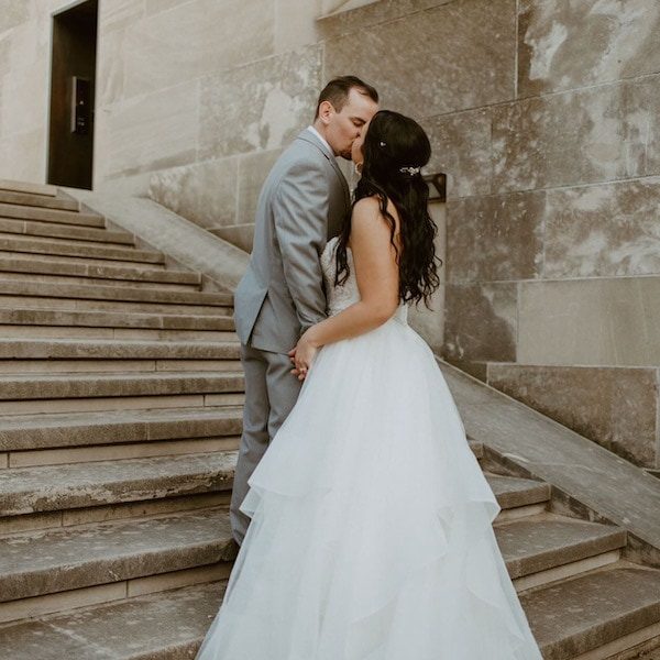 At-Ease-Events-KC-WedKC-Wedding-Planner-Couple-Kiss-Outside