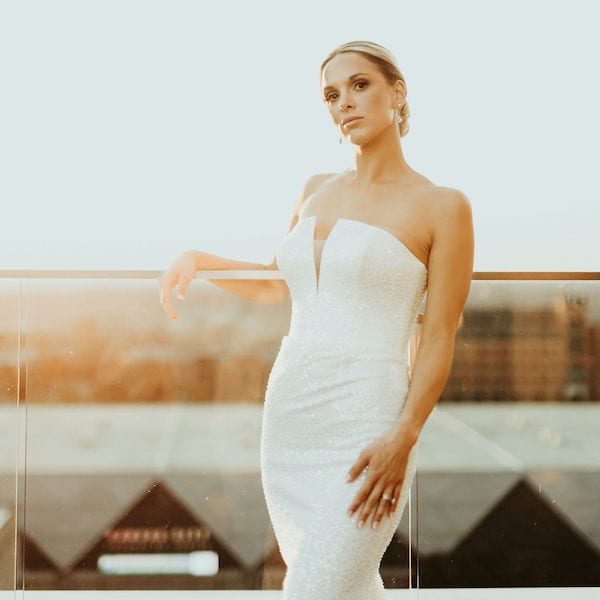BG Studios Photography and Film Kansas City Wedding WedKC Dress Skyline
