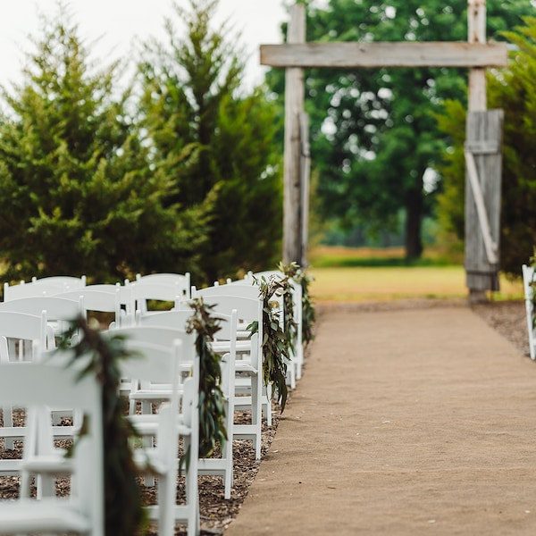 Cedar Valley Forest Kansas City Wedding Barn Venue WedKC Ceremony Aisle