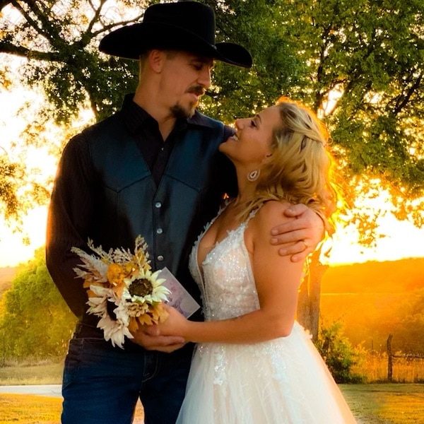 Cline's Custom Alterations Kansas City Wedding Dress Country Couple