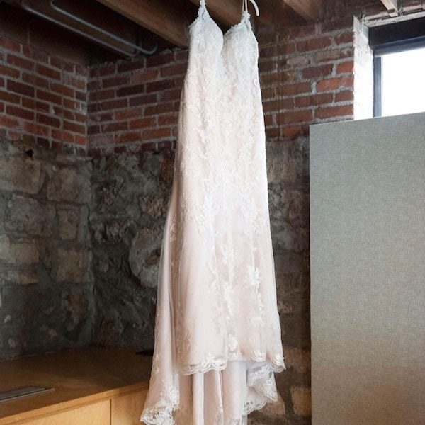 Cline's Custom Alterations Kansas City Wedding Dress Hanging