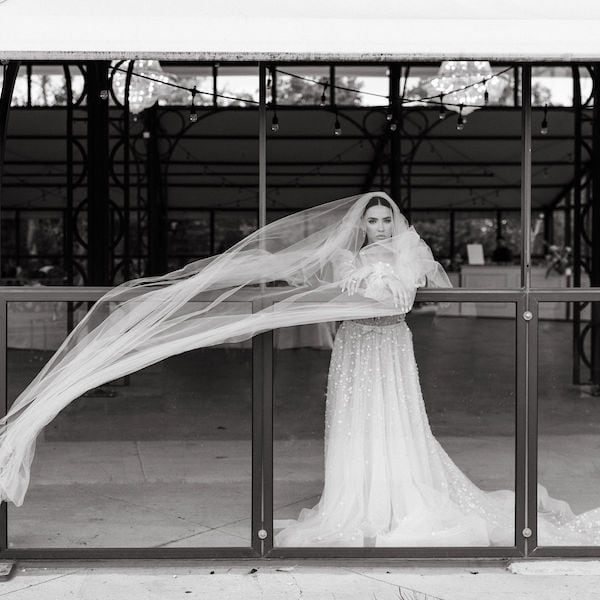 Elizabeth West Photography Kansas City Wedding Photographer WedKC Bride Veil Wind