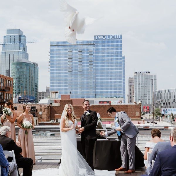 Elizabeth West Photography Kansas City Wedding Photographer WedKC Dove Rooftop Ceremony