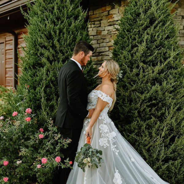 Heartland Lodge Kansas City WedKC Wedding Venue Greenery Bride Groom