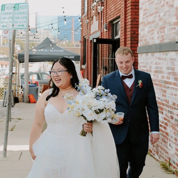 Lexi Rae Photography Kansas City Wedding Photographer WedKC Couple Sidewalk