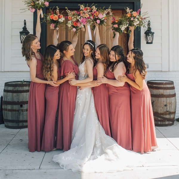 Lina Rose Photography Kansas City Wedding Photographer WedKC Bridesmaids Dresses Bouquets