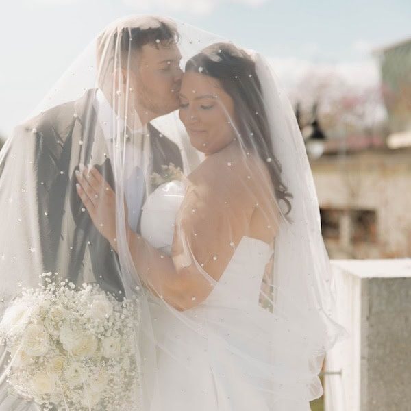 Nichole Storey Photography Kansas City Wedding Photographer WedKC Couple Bouquet Veil