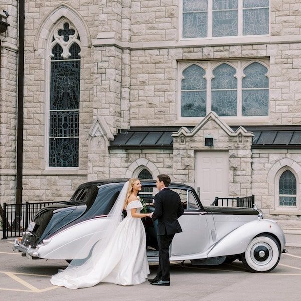 Pech Limousine Kansas City Wedding Transportation Services WedKC Bride Groom Getaway Car