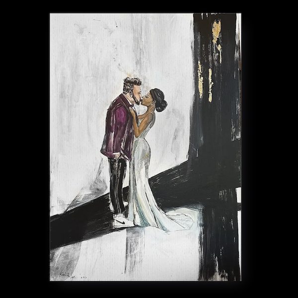 Rebekah Lynn Live Wedding Painter WedKC Kiss