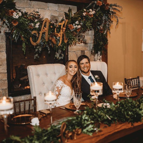 The English Barn Kansas City Wedding Venue WedKC Bride Groom Head Table