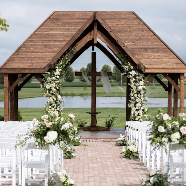 The English Barn Kansas City Wedding Venue WedKC Ceremony Gazeebo