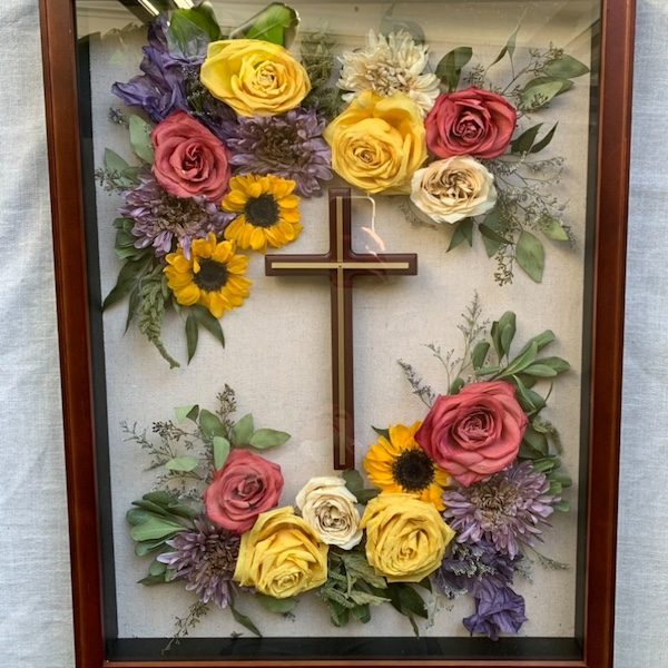 The Garden Gallery KC Wedding Kansas City WedKC Floral Preservation Cross Frame
