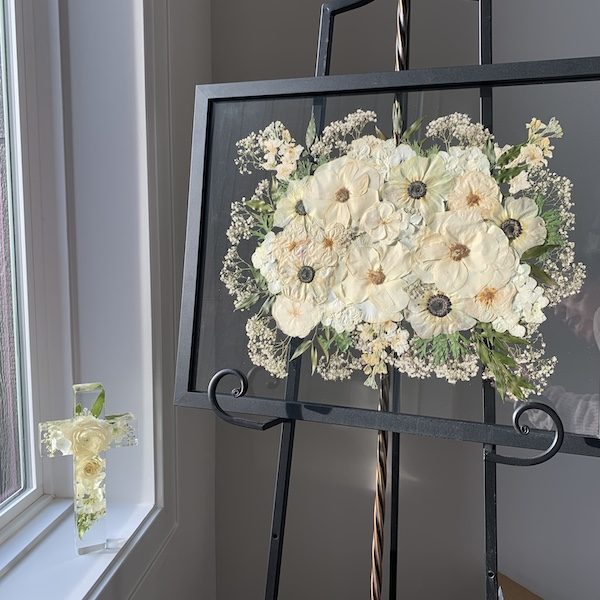 The Garden Gallery KC Wedding Kansas City WedKC Floral Preservation Frame Cross