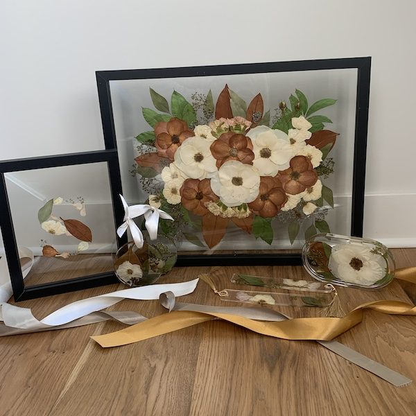 The Garden Gallery KC Wedding Kansas City WedKC Floral Preservation Frame Letter Jewelry Collection