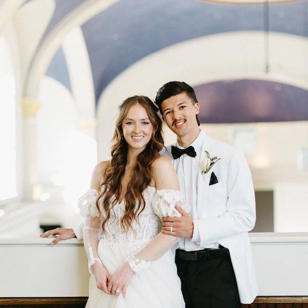 The Gathering KC Kansas City Wedding Venue Bride Groom Balcony