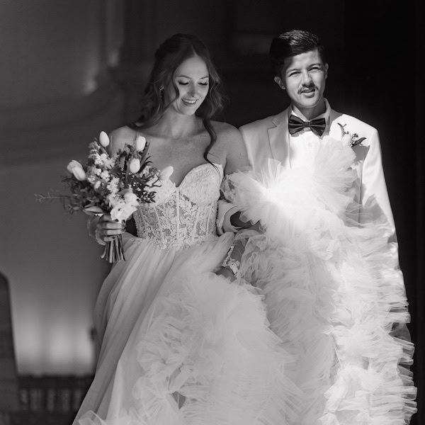 The Gathering KC Kansas City Wedding Venue Bride Groom Black White