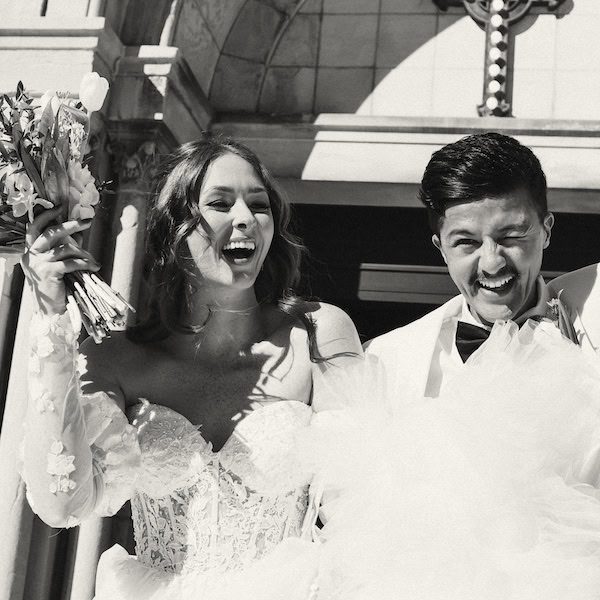 The Gathering KC Kansas City Wedding Venue Smiling Bride Groom