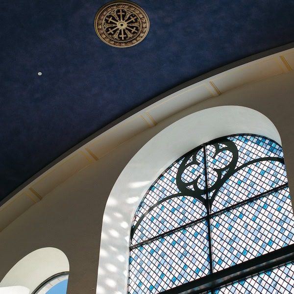 The Gathering KC Kansas City Wedding Venue Stained Glass Window