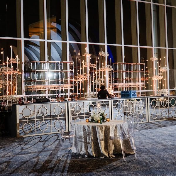 The Grand Ballroom at the Kansas City Convention Center Wedding WedKC Secluded Area at Night