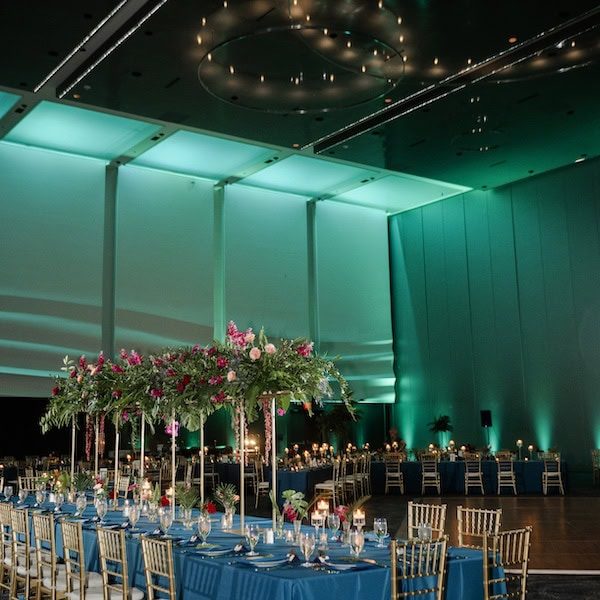 The Grand Ballroom at the Kansas City Convention Center Wedding WedKC Tropical Theme