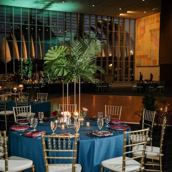 The Grand Ballroom at the Kansas City Convention Center Wedding WedKC Tropical