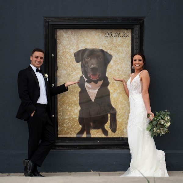 The Mission Theatre Kansas City WedKC Wedding Venue Couple Dog