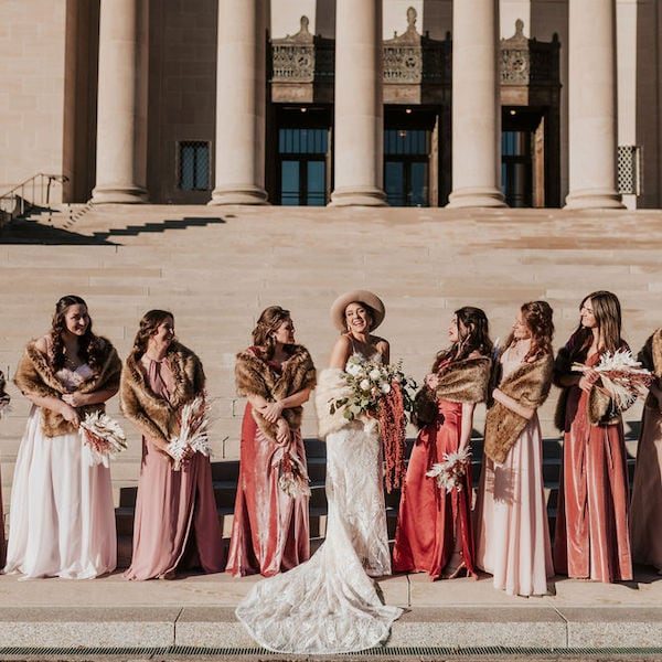 Timshel Studios Kansas City Wedding Photography WedKC Bridesmaids Fur