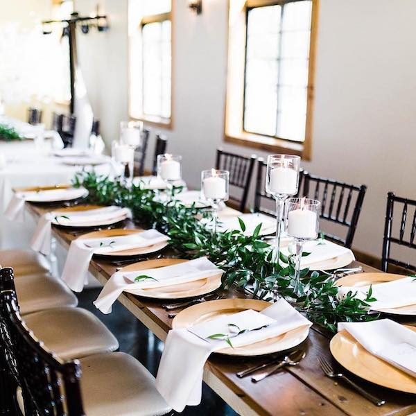 Venue at Willow Creek Kansas City Wedding Venue farm table