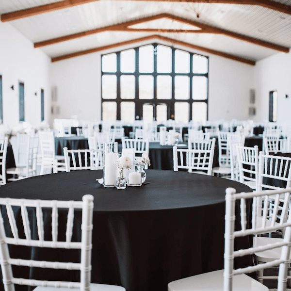 Vineyard at J Creek Kansas City Wedding Venue WedKC Black White Setup