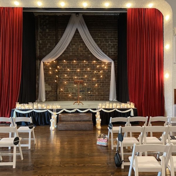 Vox Theatre Kansas City WedKC Wedding Venue Ceremony Lighting